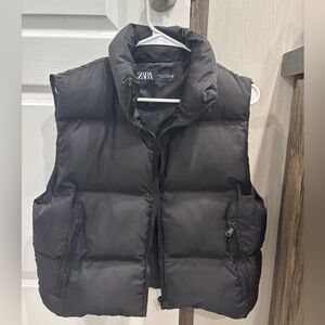 Zara Charcoal Puffer Vest